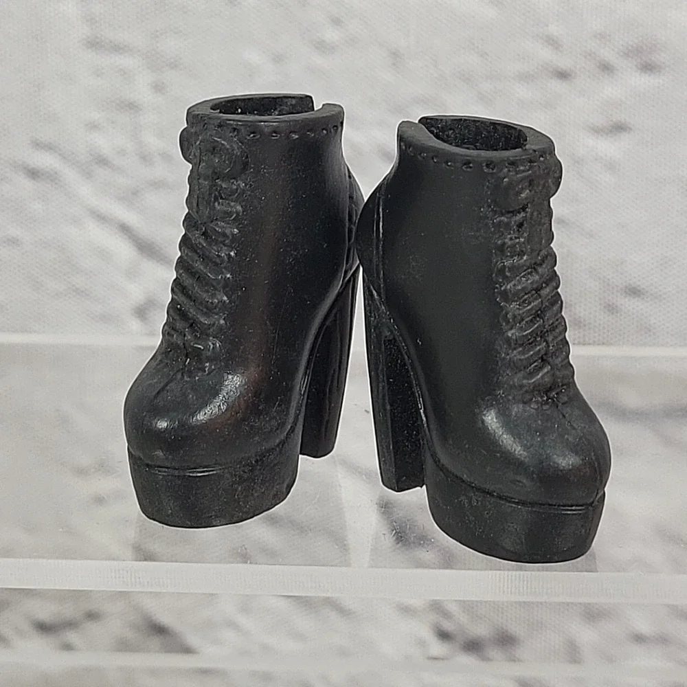 Barbie‎ Fashionista Doll Shoes Lot Ankle Boots Heels Booties Drippy Blue Black